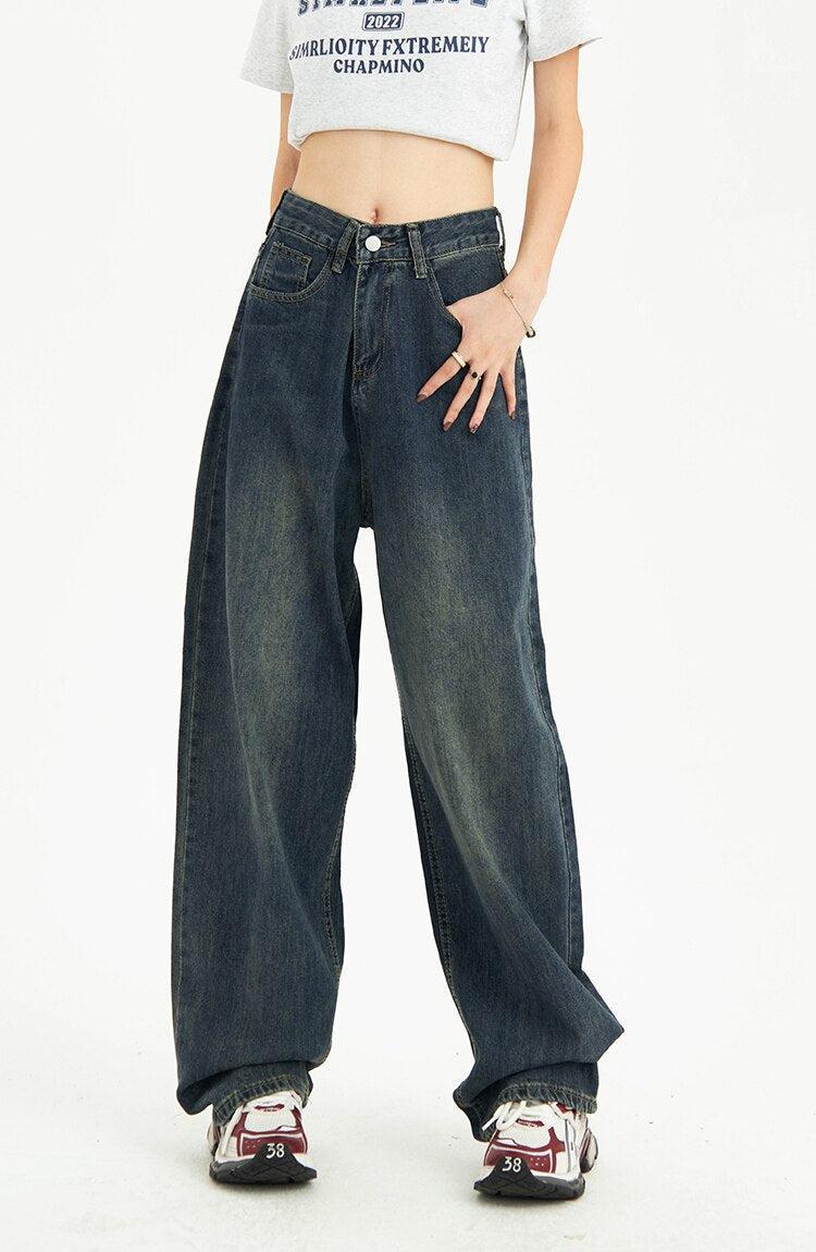 Style Core Aesthetics, New Style Trends - Distressed Pockets Wide Leg Baggy Jeans