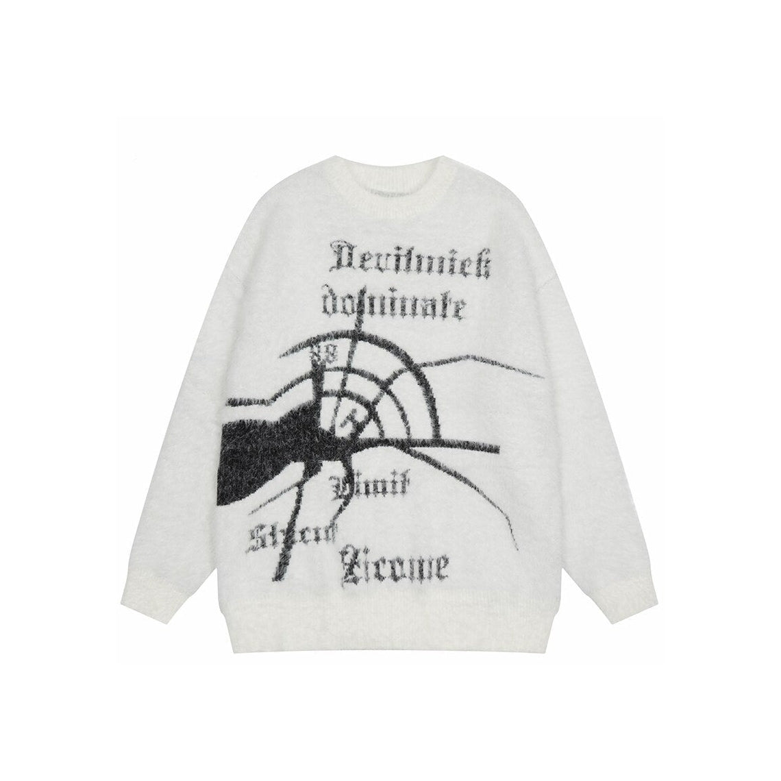 Style Core Aesthetics, New Style Trends - 'Dominate' Furry Knit Cotton Sweater