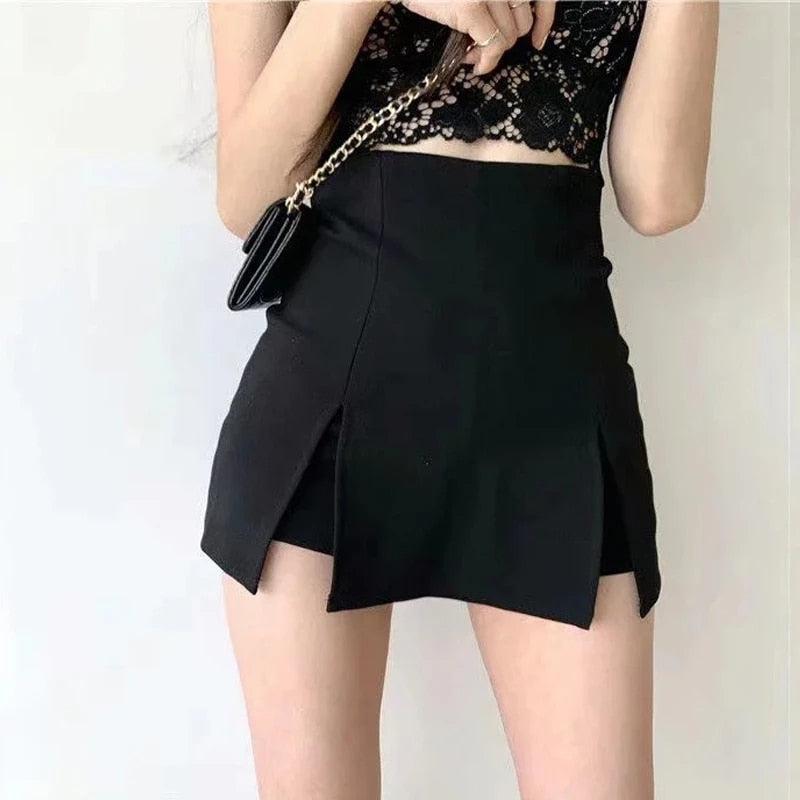 Style Core Aesthetics, New Style Trends - Double Side Slit Mini Skort