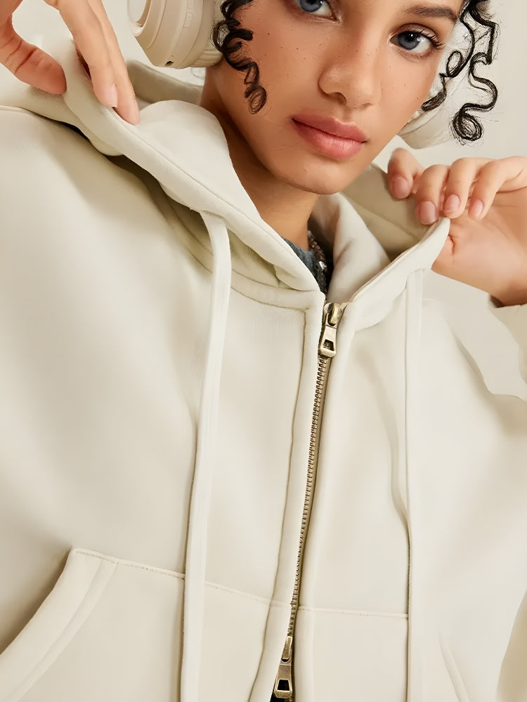 Style Core Aesthetics, New Style Trends - Double Zip-Up Cropped Hoodie