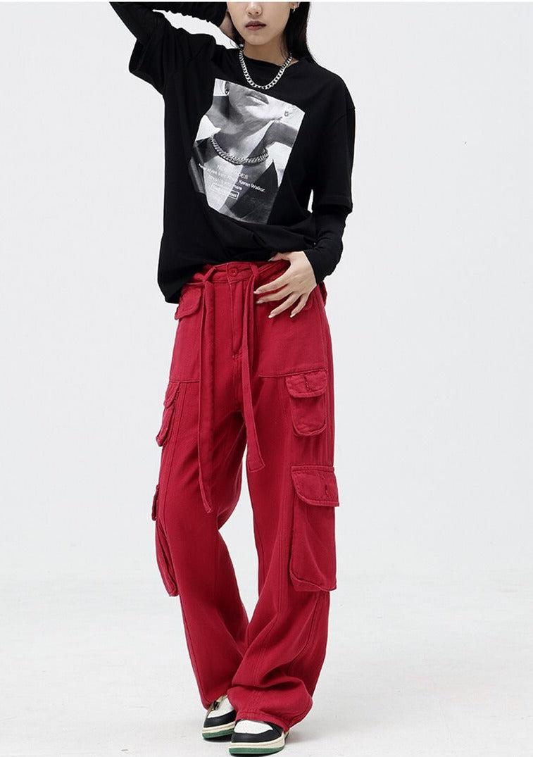 Style Core Aesthetics, New Style Trends - Drawstring Belt Cargo Pants