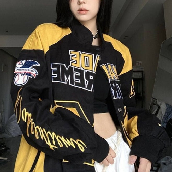 Style Core Aesthetics, New Style Trends - Embroidered Racing Jacket