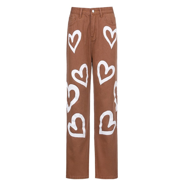 Style Core Aesthetics, New Style Trends - F235 Heart Pattern Denim
