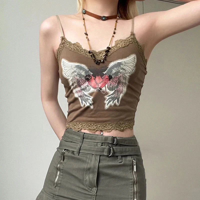 Style Core Aesthetics, New Style Trends - Fairy Grunge Angel Wings Top