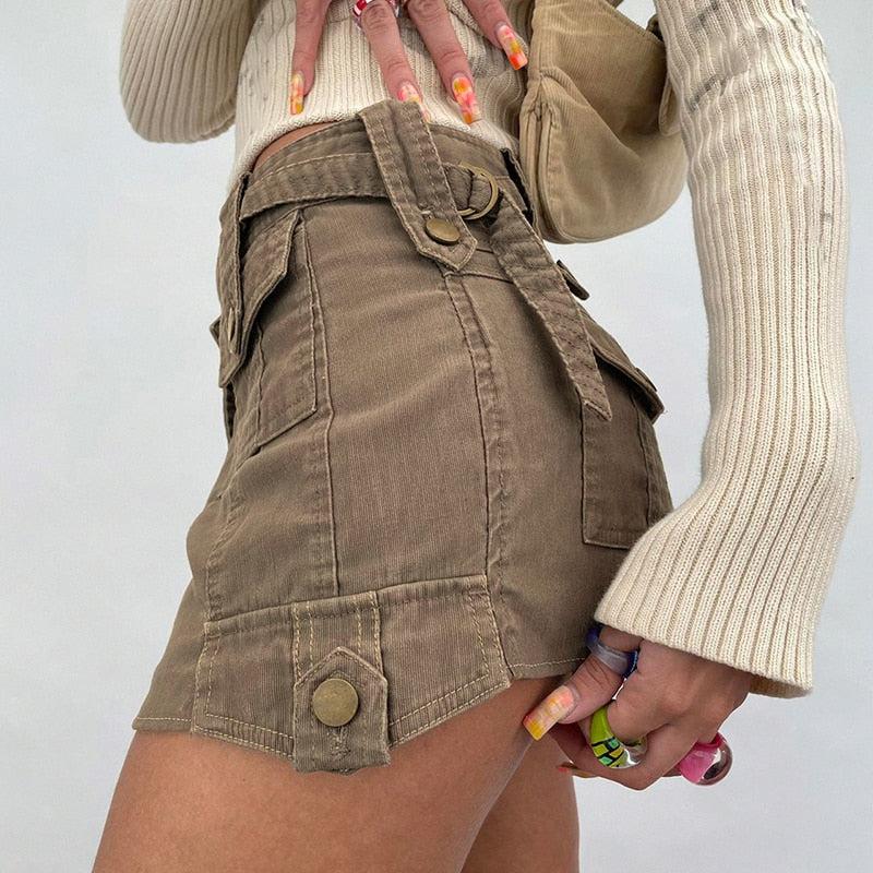 Style Core Aesthetics, New Style Trends - Fairy Grunge Cargo Mini Skirt