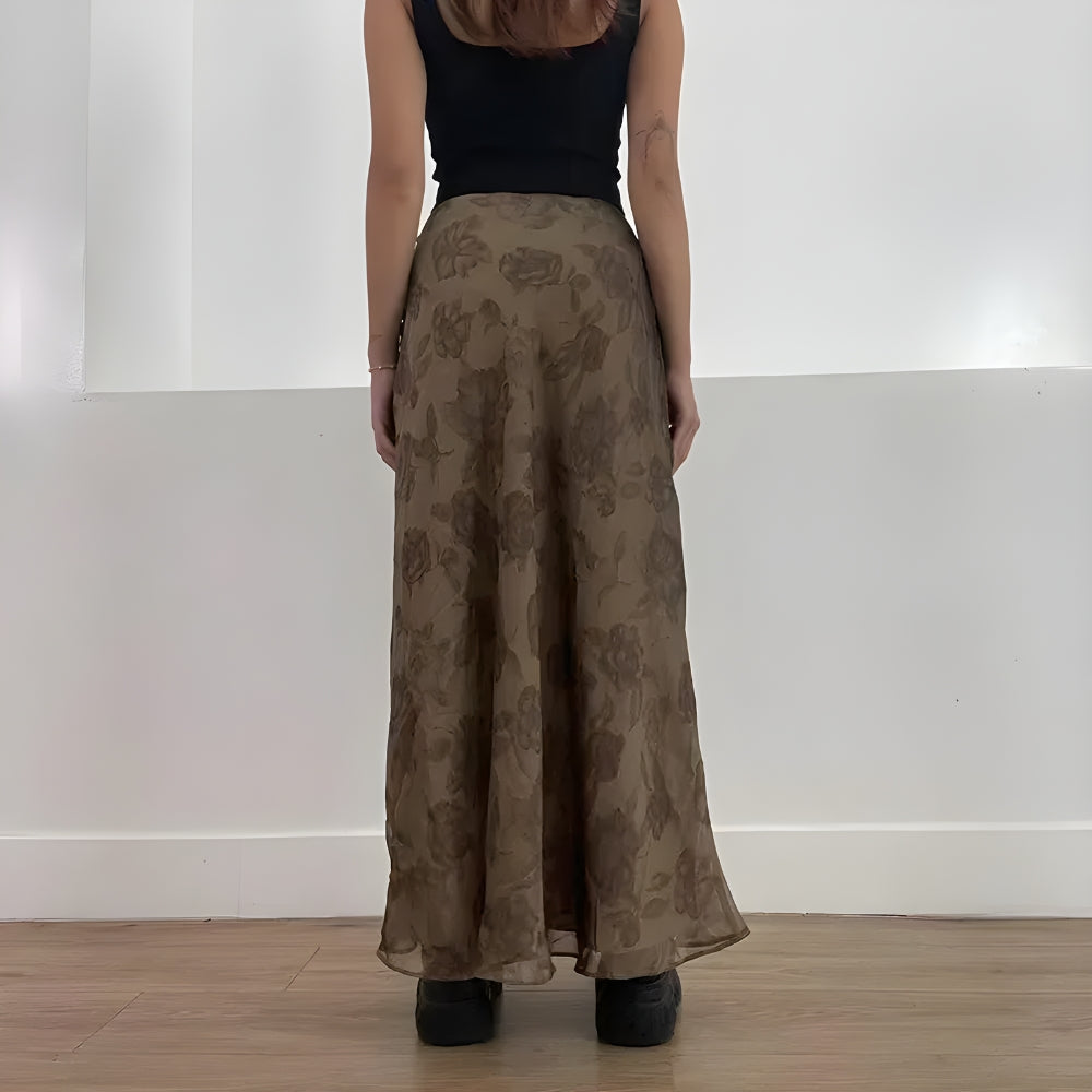 Style Core Aesthetics, New Style Trends - Fairy Grunge Floral Maxi Skirt