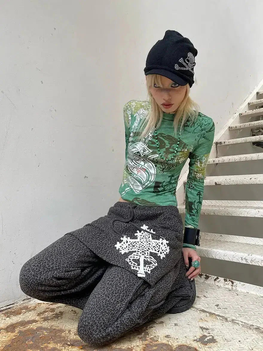 Style Core Aesthetics, New Style Trends - Fairy Grunge Print Top
