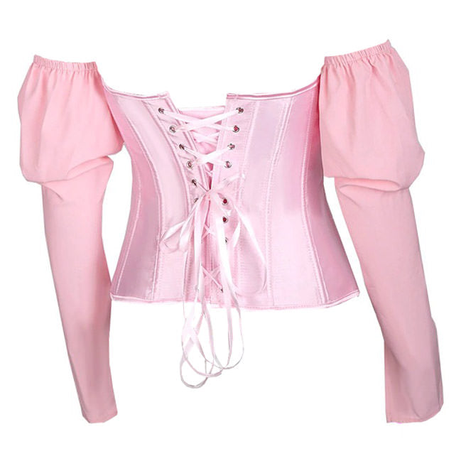 Style Core Aesthetics, New Style Trends - Fairycore Long Sleeve Corset Top