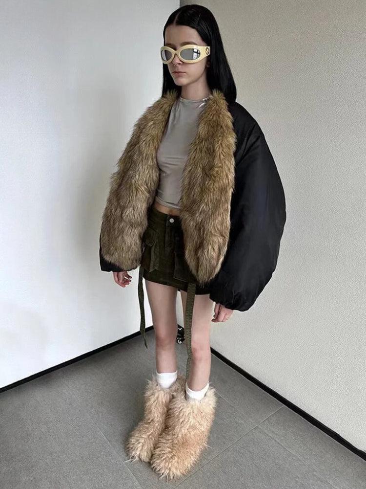 Style Core Aesthetics, New Style Trends - Faux Fur Puffer Jacket
