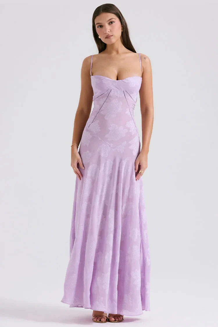Style Core Aesthetics, New Style Trends - Floral Lace Up Maxi Dress