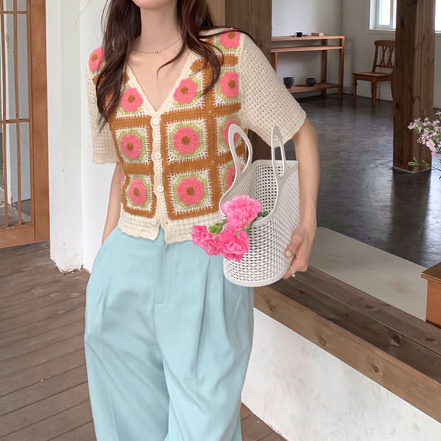 Style Core Aesthetics, New Style Trends - Flower Garden Crochet Top
