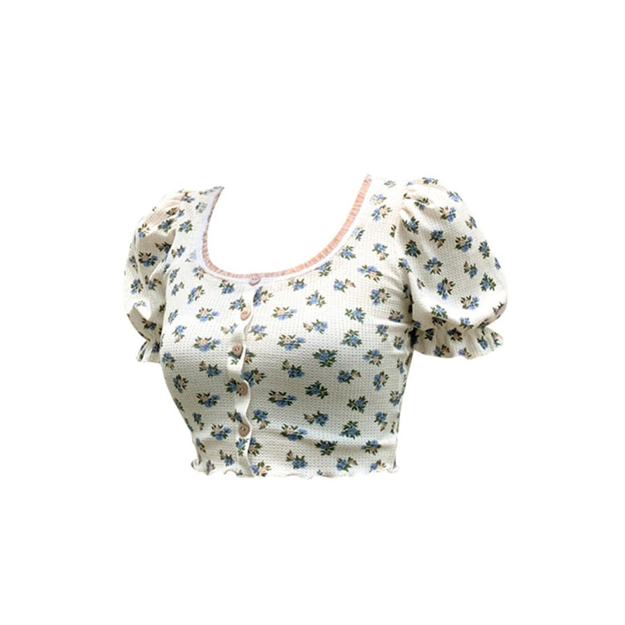 Style Core Aesthetics, New Style Trends - Foral Sin Ribbed Top
