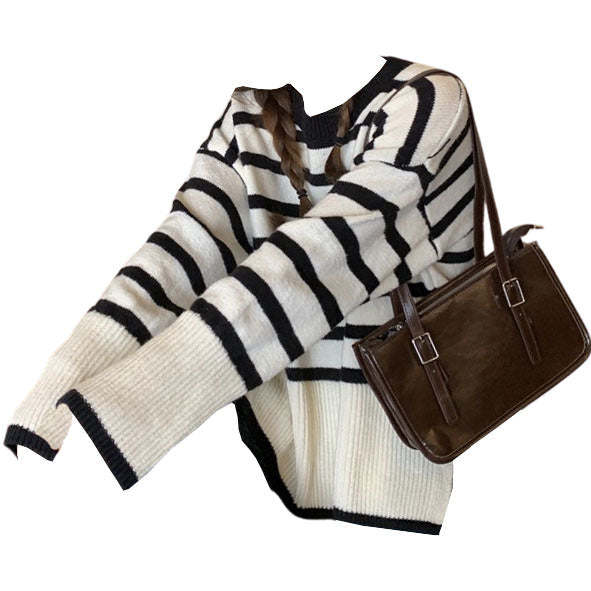 Style Core Aesthetics, New Style Trends - French Aesthetic Striped Sweater
