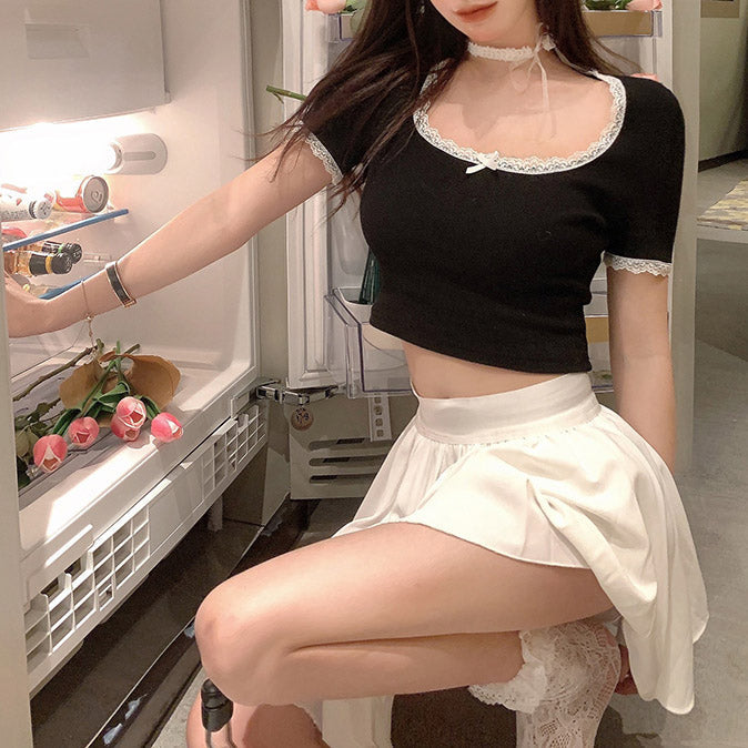 Style Core Aesthetics, New Style Trends - French Maid Crop Top