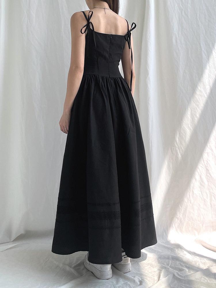 Style Core Aesthetics, New Style Trends - Goth Strap Maxi Dress