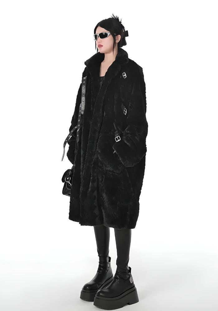 Style Core Aesthetics, New Style Trends - Gothic Faux Fur Fluffy Long Jacket