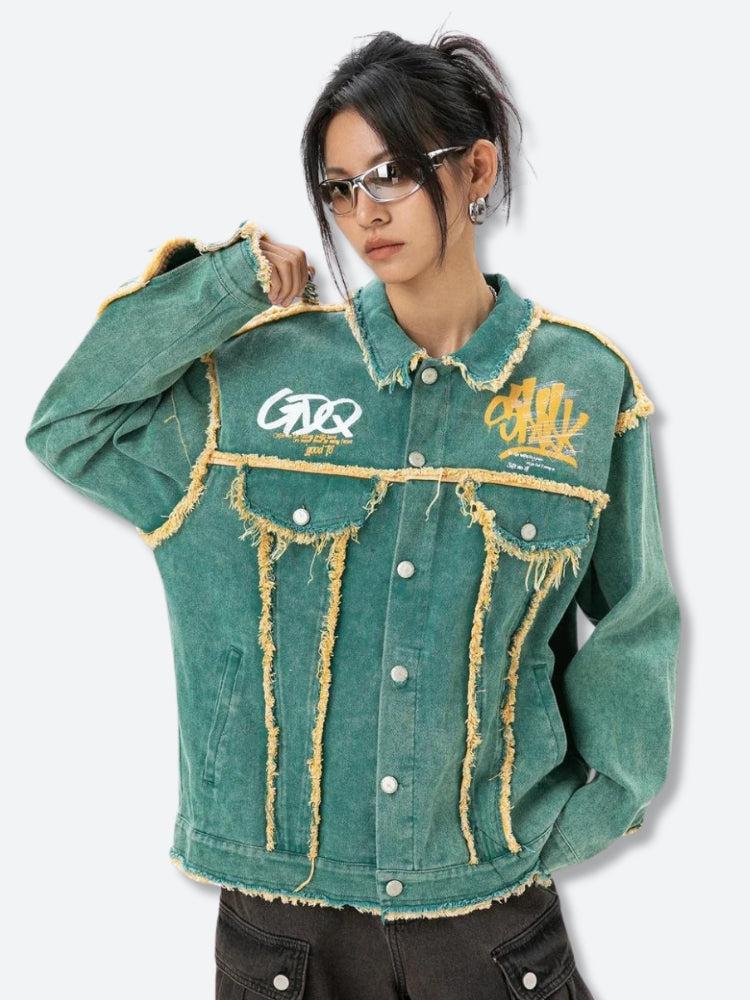Style Core Aesthetics, New Style Trends - Green Denim Jacket