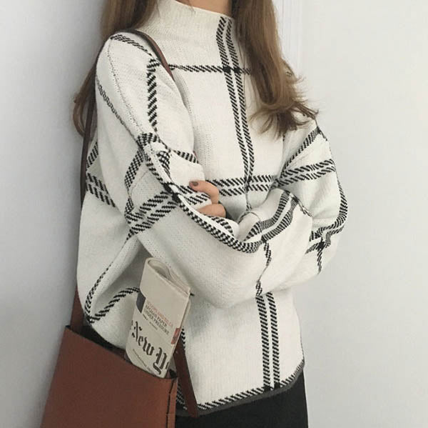 Style Core Aesthetics, New Style Trends - Grid Lounge Sweater