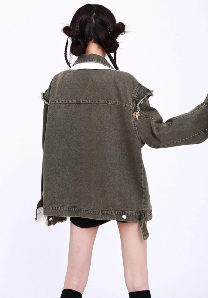 Style Core Aesthetics, New Style Trends - Grunge Button Up Oversized Denim Jacket