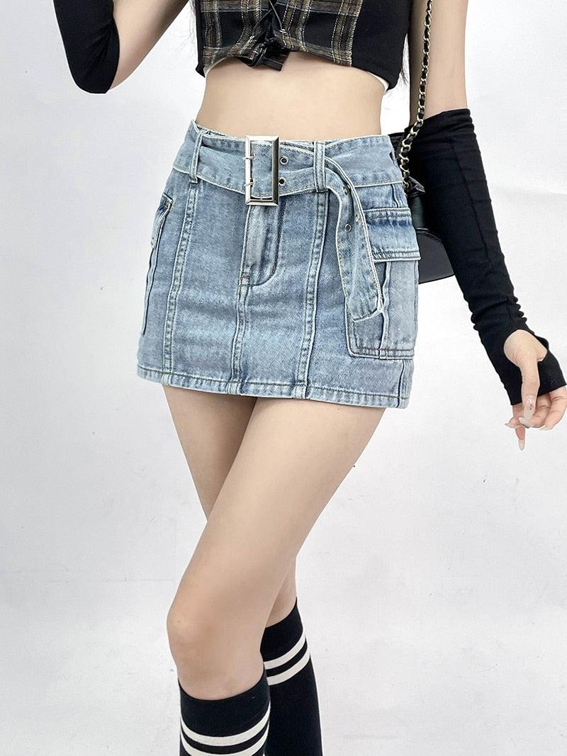 Style Core Aesthetics, New Style Trends - Grunge Cargo Jean Mini Skort