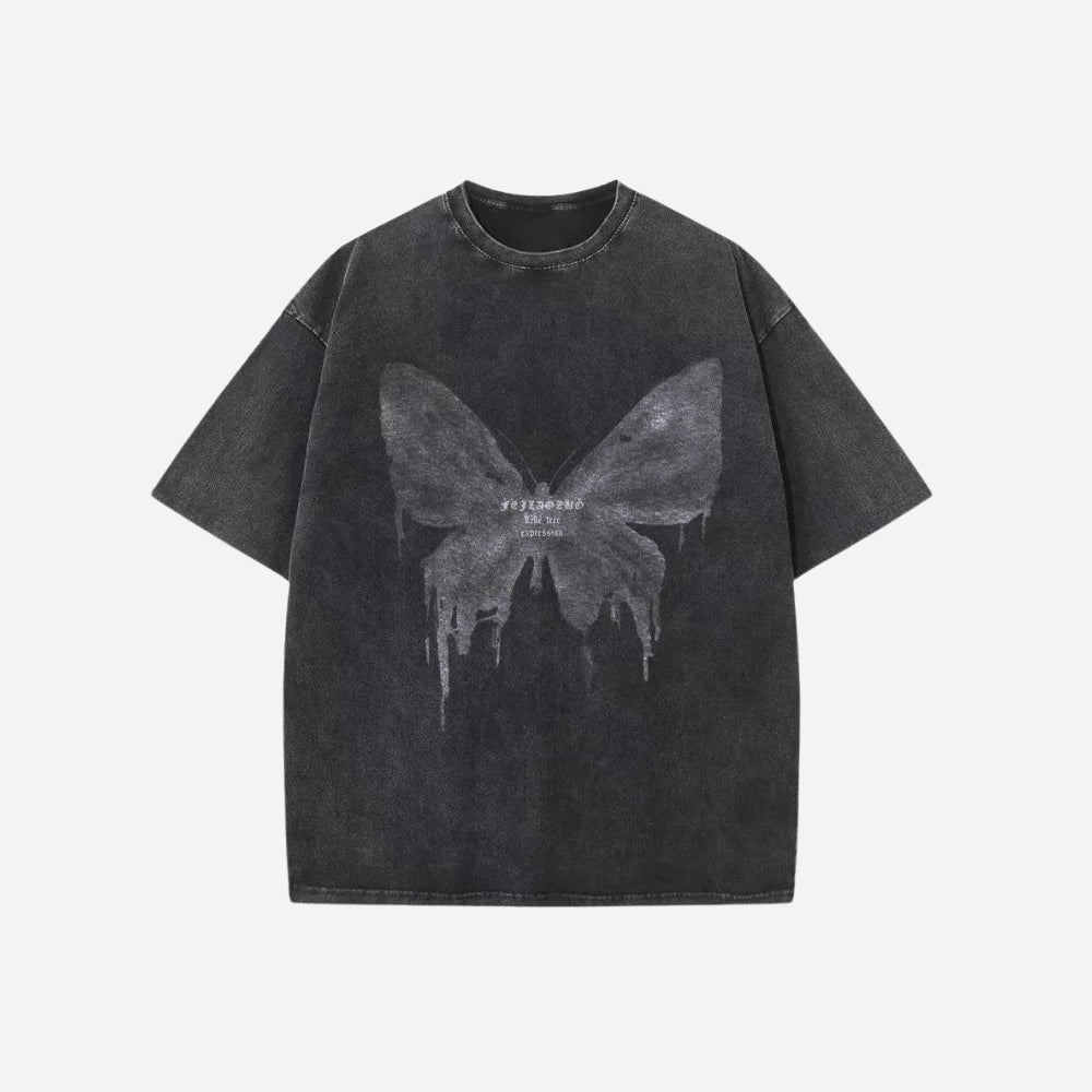 Style Core Aesthetics, New Style Trends - Grunge Distressed Butterfly Tee
