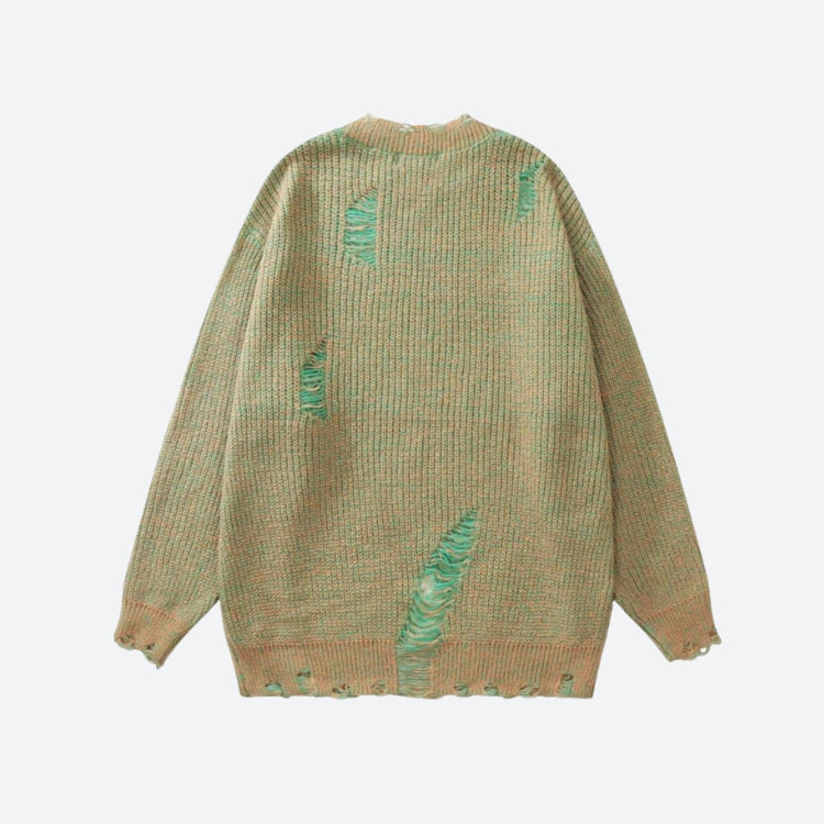 Style Core Aesthetics, New Style Trends - Grunge Distressed Knitted Sweater