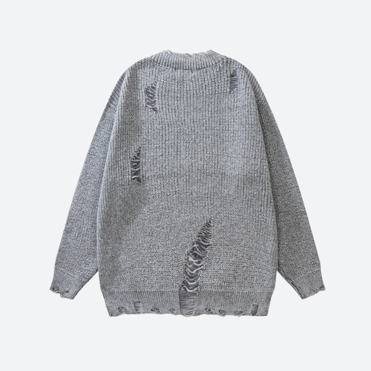 Style Core Aesthetics, New Style Trends - Grunge Distressed Knitted Sweater