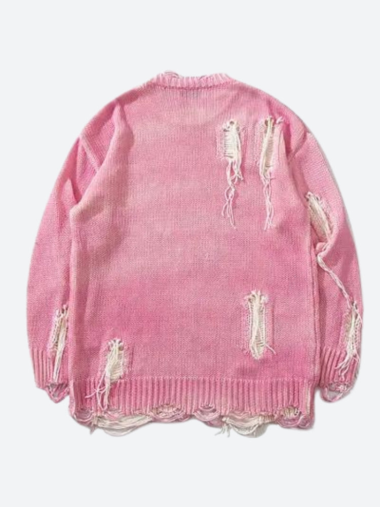 Style Core Aesthetics, New Style Trends - Grunge Tasseled Distressed Sweater