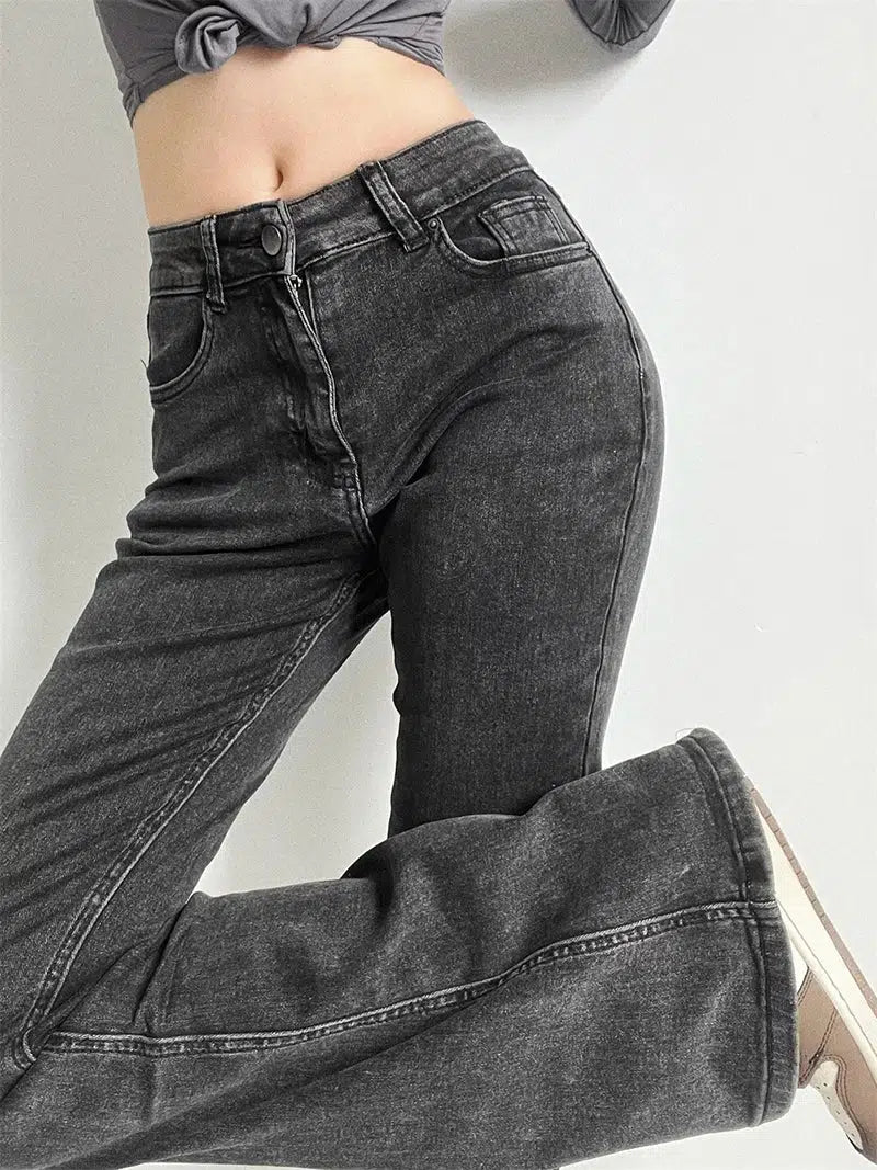 Style Core Aesthetics, New Style Trends - Heart Pocket Flare Jeans