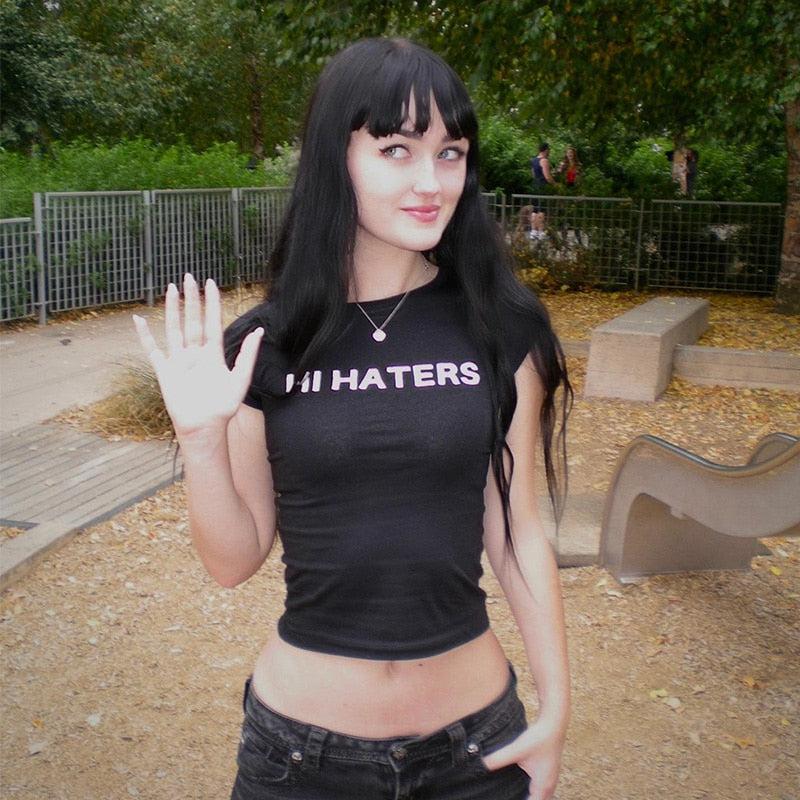 Style Core Aesthetics, New Style Trends - Hi & Bye Haters Crop Top