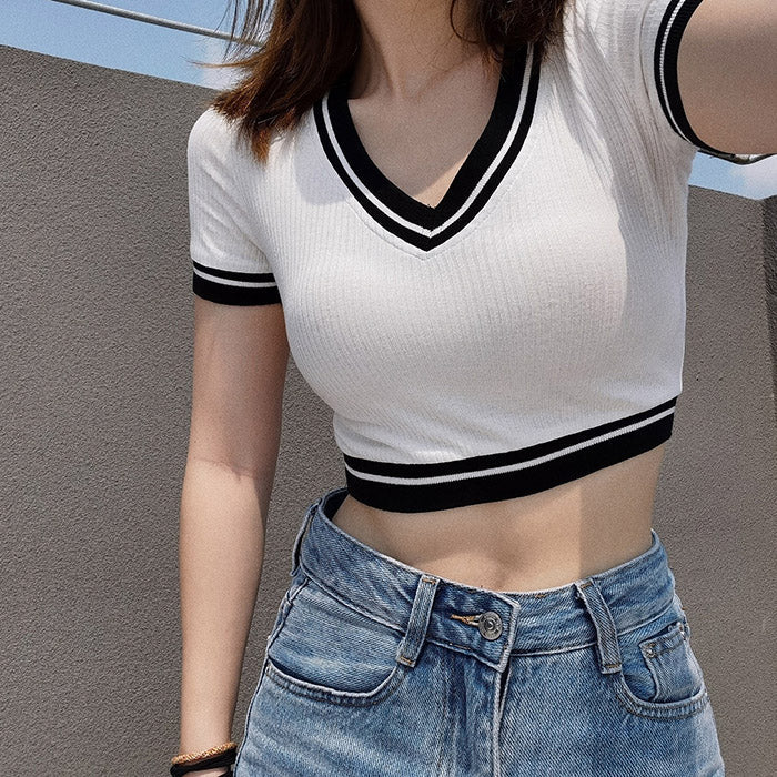 Style Core Aesthetics, New Style Trends - High School Crush Ribbed Top