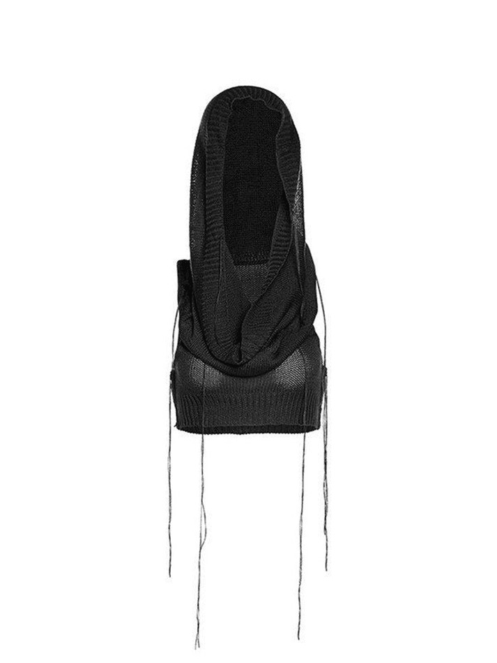 Style Core Aesthetics, New Style Trends - Hooded Crochet Knit Cropped Tank Top