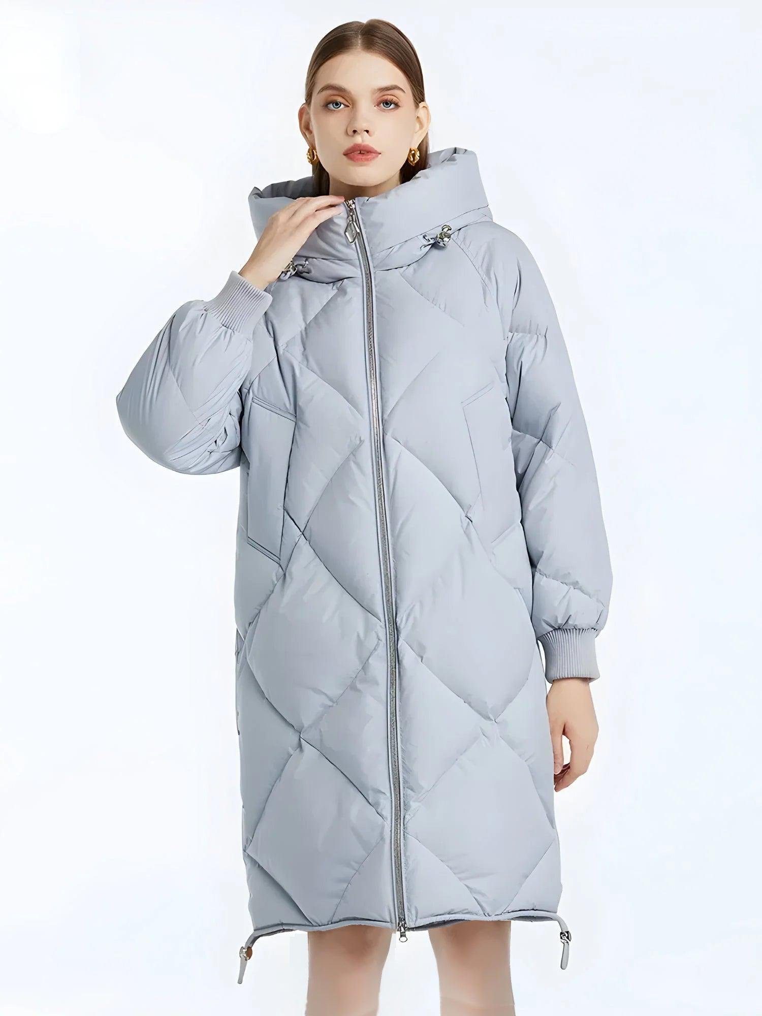 Style Core Aesthetics, New Style Trends - Hooded Zip-Up Long Puffer Coat