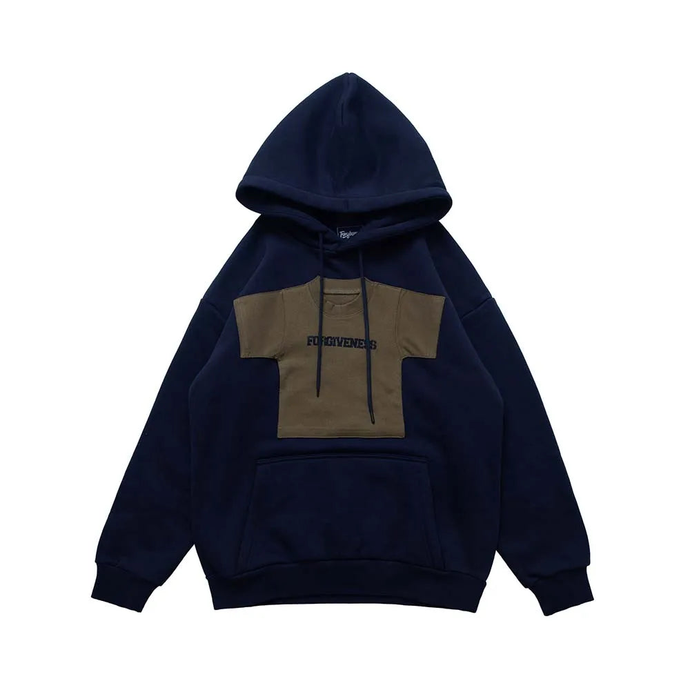 Style Core Aesthetics, New Style Trends - Hoodie avec le Mini Tee Patch en Polaire
