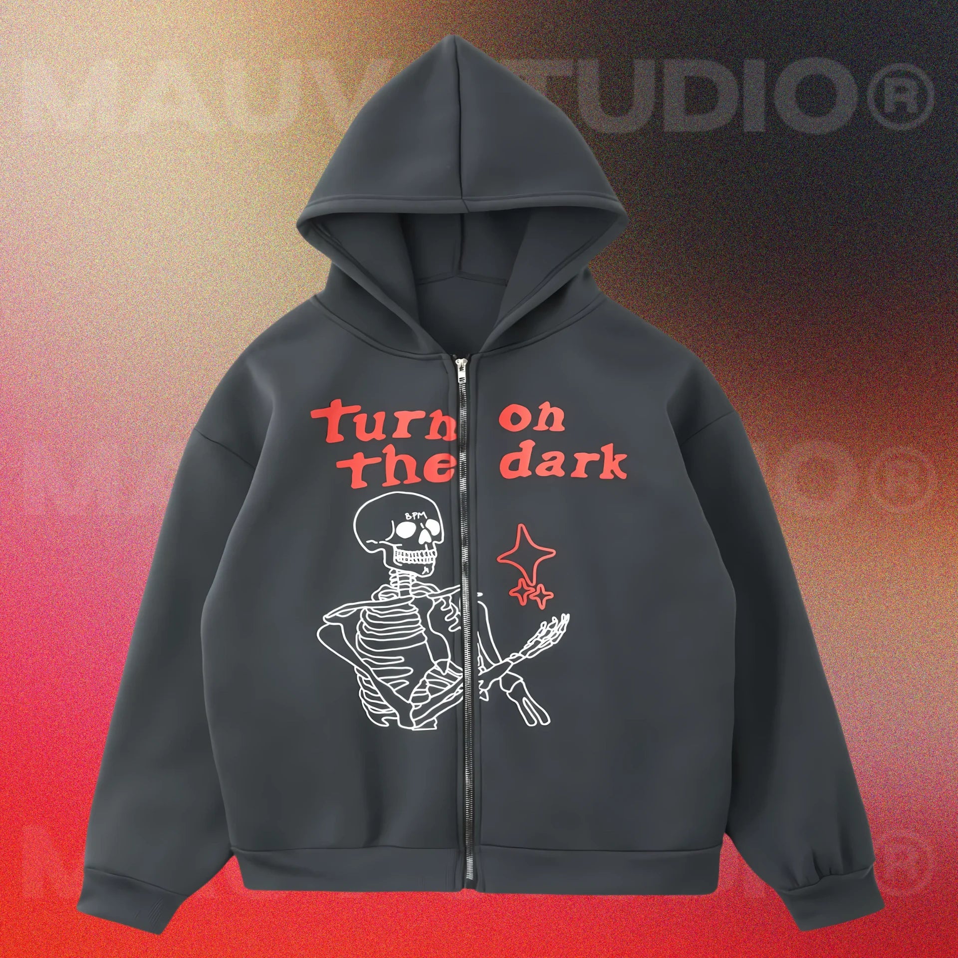 Style Core Aesthetics, New Style Trends - Hoodie zippé Skeleton