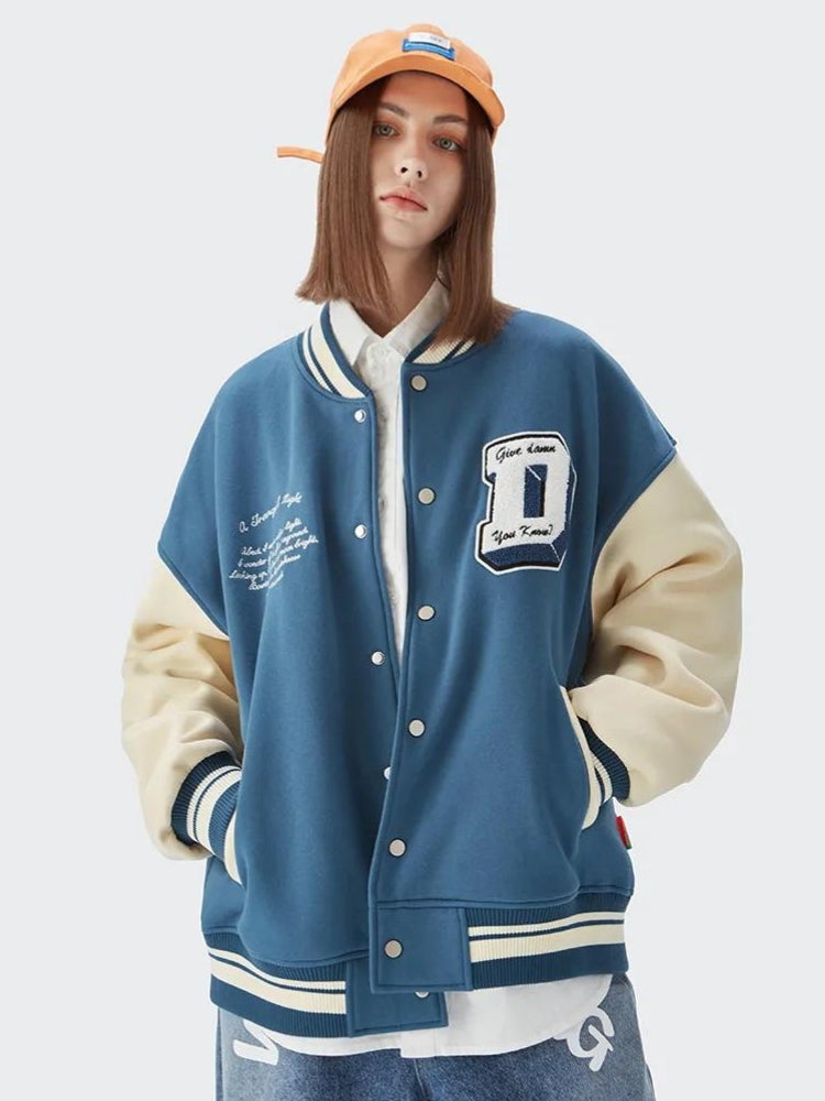 Style Core Aesthetics, New Style Trends - I Don't Give Damn Baseball Varsity Jacket