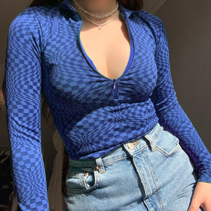 Style Core Aesthetics, New Style Trends - Indie Aesthetic Zip Up Top