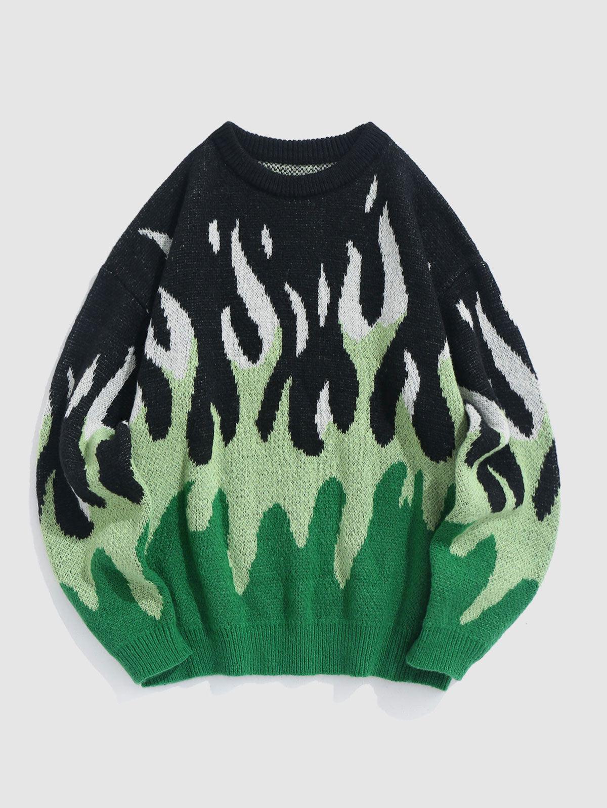 Style Core Aesthetics, New Style Trends - Indie Flame Knitted Sweater
