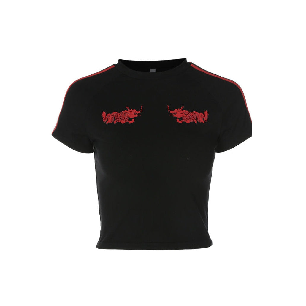 Style Core Aesthetics, New Style Trends - Japanese Dragon Crop Top
