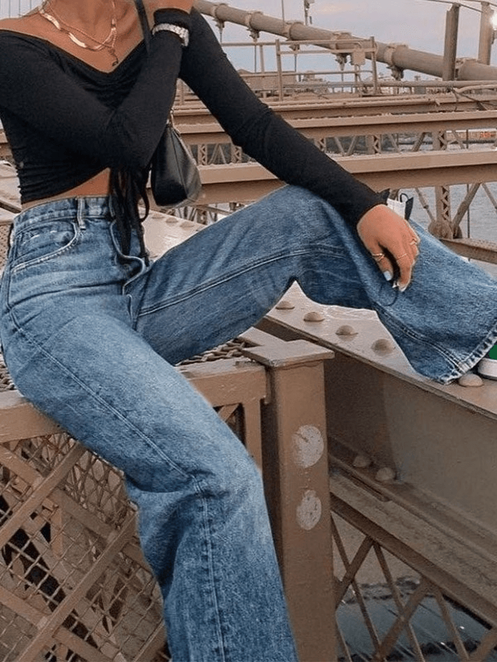 Style Core Aesthetics, New Style Trends - Jean boyfriend délavé clair
