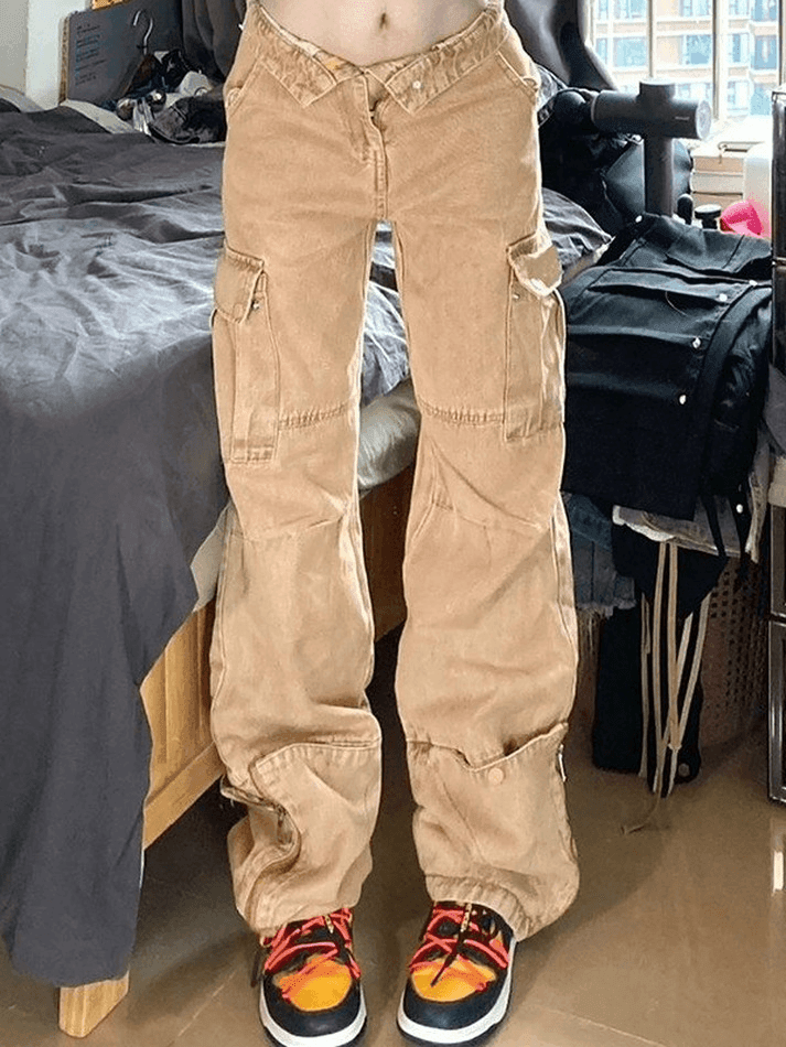 Style Core Aesthetics, New Style Trends - Jean boyfriend délavé vintage avec fermeture éclair