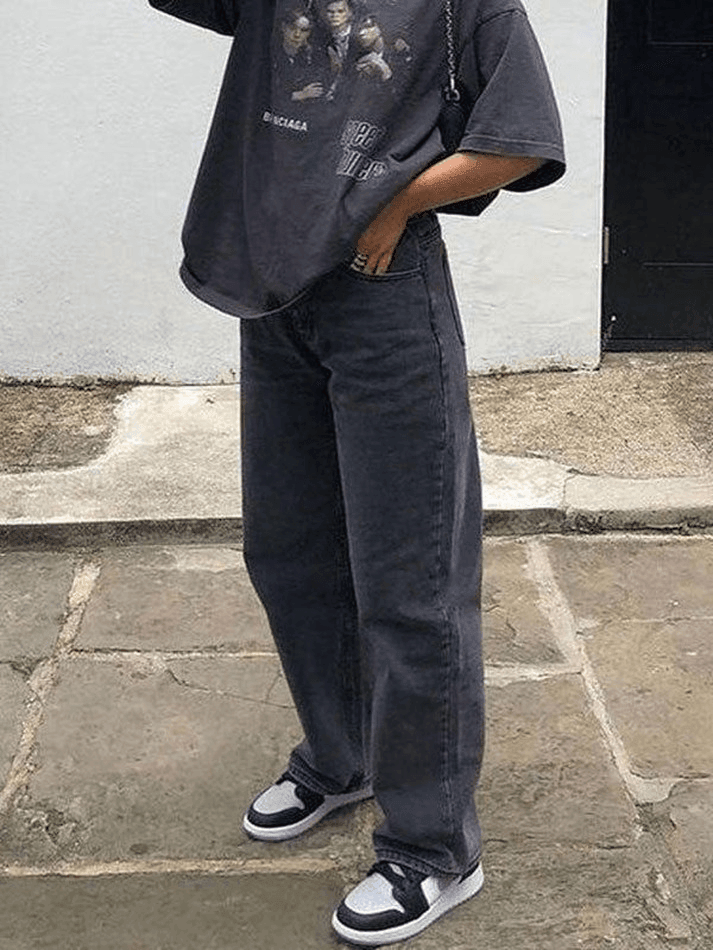 Style Core Aesthetics, New Style Trends - Jean boyfriend à taille haute