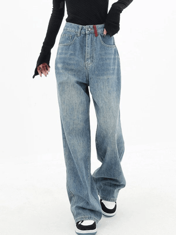 Style Core Aesthetics, New Style Trends - Jean boyfriend vintage contrasté années 90