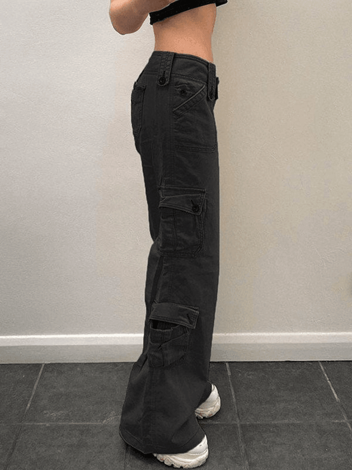 Style Core Aesthetics, New Style Trends - Jean cargo droit boutonné