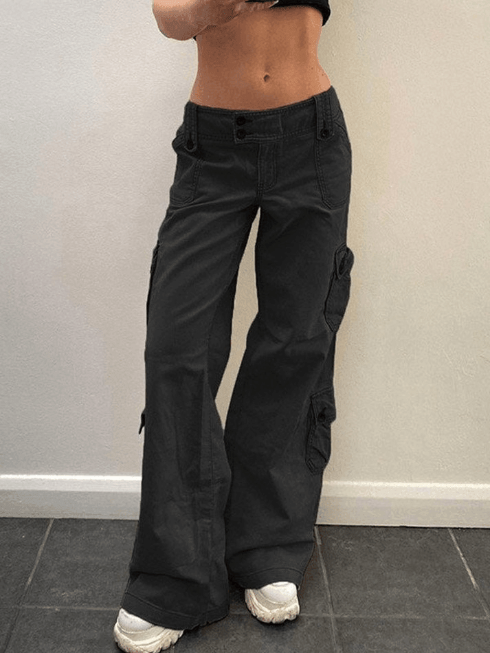 Style Core Aesthetics, New Style Trends - Jean cargo droit boutonné