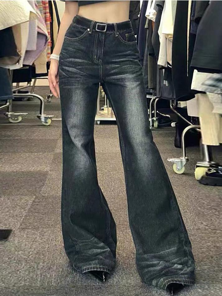 Style Core Aesthetics, New Style Trends - Jean évasé taille basse délavé