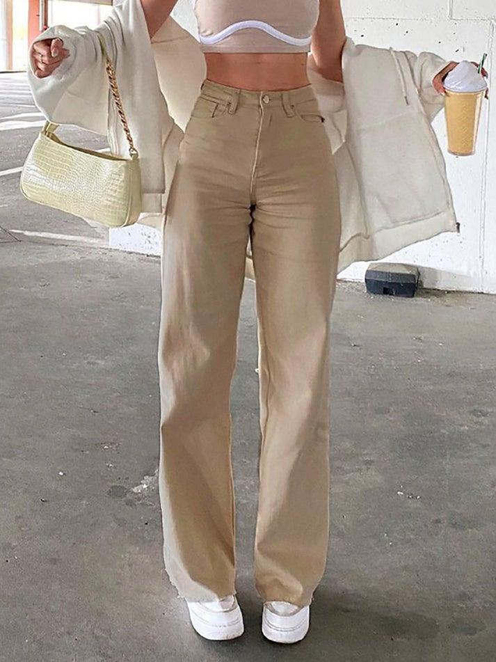 Style Core Aesthetics, New Style Trends - Jean évasé uni taille haute