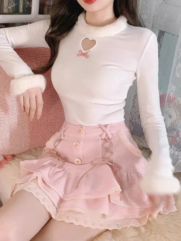 Style Core Aesthetics, New Style Trends - Kawaii Ruffled Layered Lace Mini Skirt