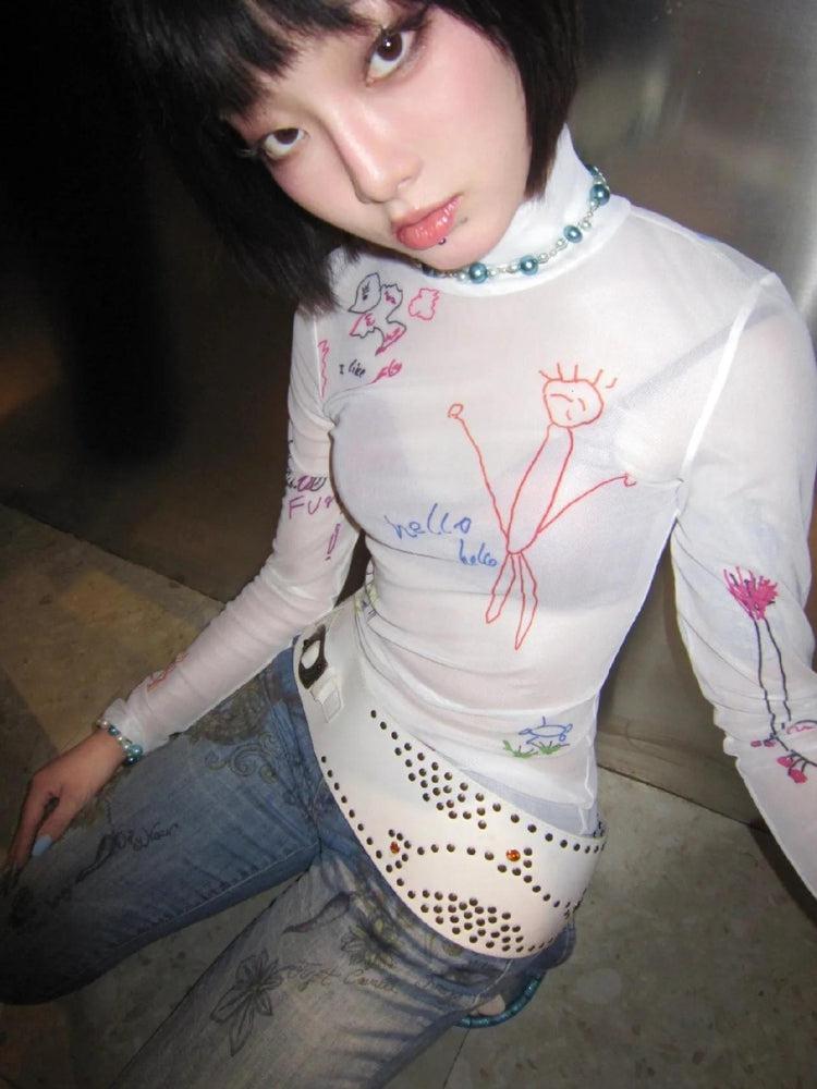 Style Core Aesthetics, New Style Trends - Kid's Art Mesh Top