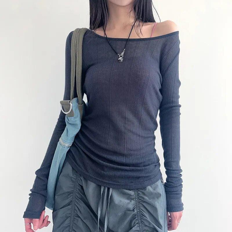 Style Core Aesthetics, New Style Trends - Knitted Mesh Backless Top